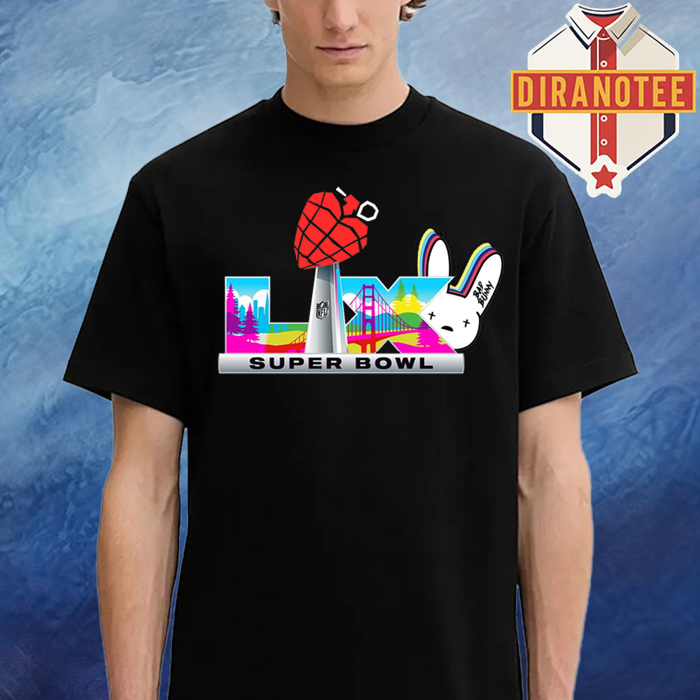bad bunny x green day x super bowl lx 2026 logo nfl unisex t-shirt
